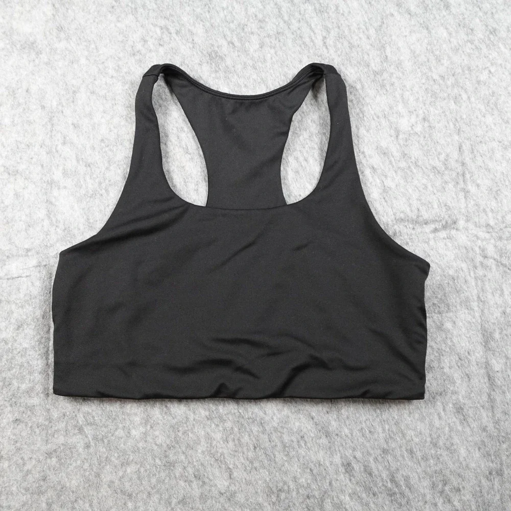 Quince Bra Womens Medium‎ Black Racerback Activewear Sustainable Stretch Workout